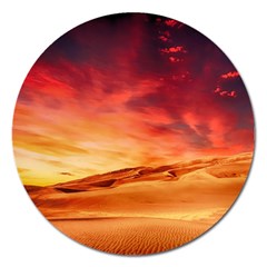 Desert Sand Dune Landscape Nature Magnet 5  (round) by Celenk