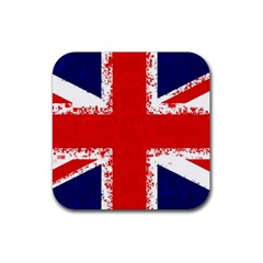 Union Jack London Flag Uk Rubber Coaster (square)  by Celenk