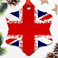 Union Jack London Flag Uk Snowflake Ornament (two Sides) by Celenk