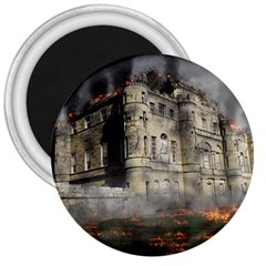 Castle Ruin Attack Destruction 3  Magnets by Celenk