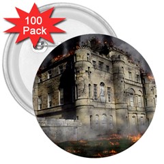 Castle Ruin Attack Destruction 3  Buttons (100 Pack)  by Celenk