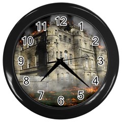 Castle Ruin Attack Destruction Wall Clocks (black) by Celenk