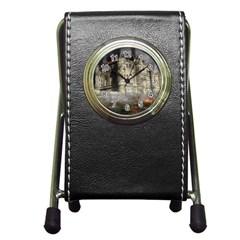 Castle Ruin Attack Destruction Pen Holder Desk Clocks by Celenk