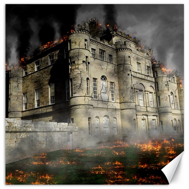 Castle Ruin Attack Destruction Canvas 12  x 12  