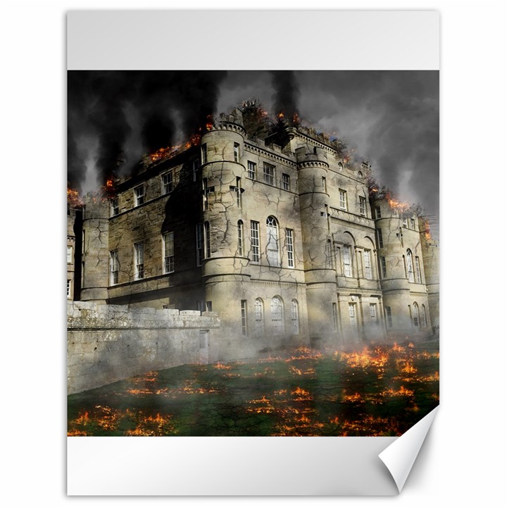 Castle Ruin Attack Destruction Canvas 18  x 24  