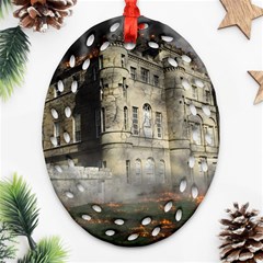 Castle Ruin Attack Destruction Oval Filigree Ornament (two Sides) by Celenk