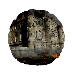 Castle Ruin Attack Destruction Standard 15  Premium Round Cushions by Celenk