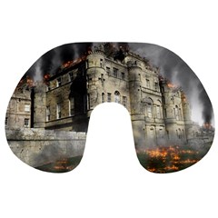 Castle Ruin Attack Destruction Travel Neck Pillows by Celenk