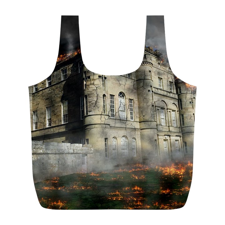 Castle Ruin Attack Destruction Full Print Recycle Bags (L) 