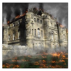 Castle Ruin Attack Destruction Large Satin Scarf (square) by Celenk