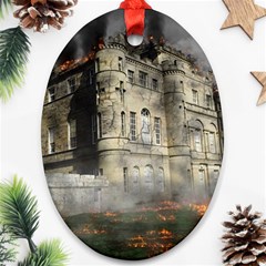 Castle Ruin Attack Destruction Ornament (oval) by Celenk