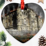 Castle Ruin Attack Destruction Ornament (Heart) Front