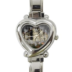 Castle Ruin Attack Destruction Heart Italian Charm Watch by Celenk