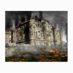 Castle Ruin Attack Destruction Small Glasses Cloth by Celenk