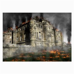 Castle Ruin Attack Destruction Large Glasses Cloth (2-side) by Celenk