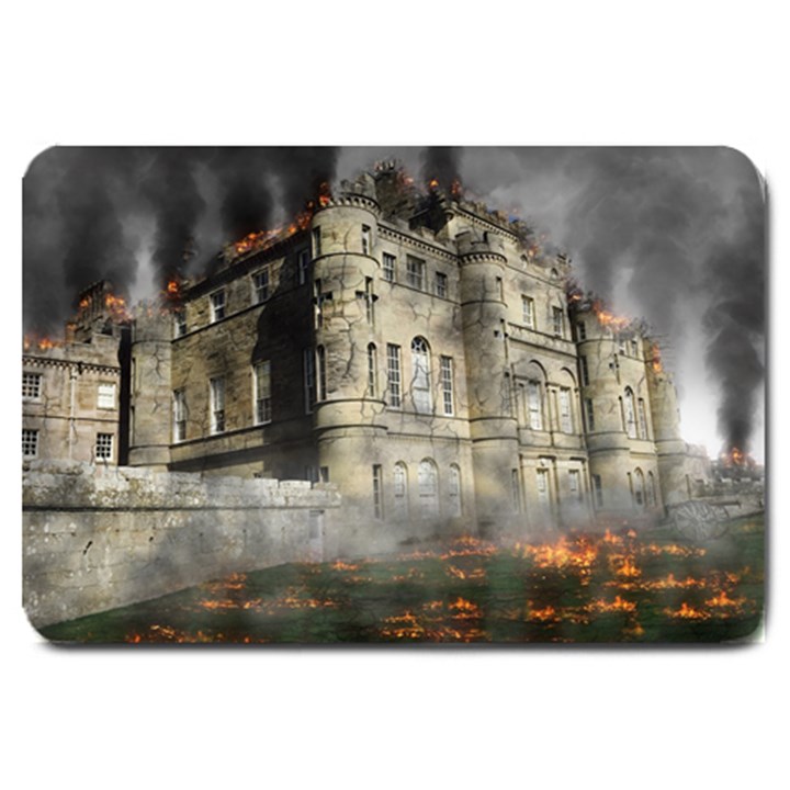 Castle Ruin Attack Destruction Large Doormat 