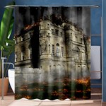 Castle Ruin Attack Destruction Shower Curtain 60  x 72  (Medium)  60 x72  Curtain