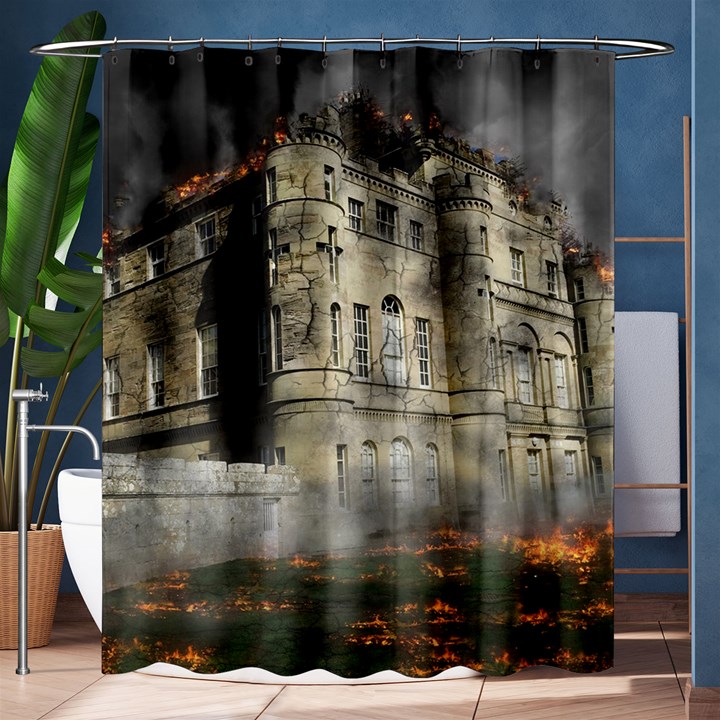 Castle Ruin Attack Destruction Shower Curtain 60  x 72  (Medium) 