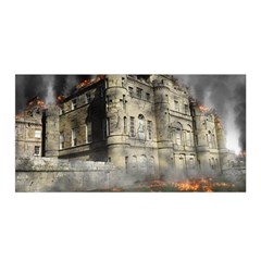 Castle Ruin Attack Destruction Satin Wrap by Celenk