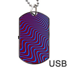 Wave Pattern Background Curves Dog Tag Usb Flash (one Side) by Celenk