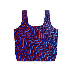 Wave Pattern Background Curves Full Print Recycle Bags (s)  by Celenk