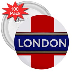 London England 3  Buttons (100 Pack)  by Celenk