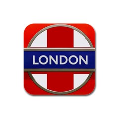 London England Rubber Square Coaster (4 Pack)  by Celenk