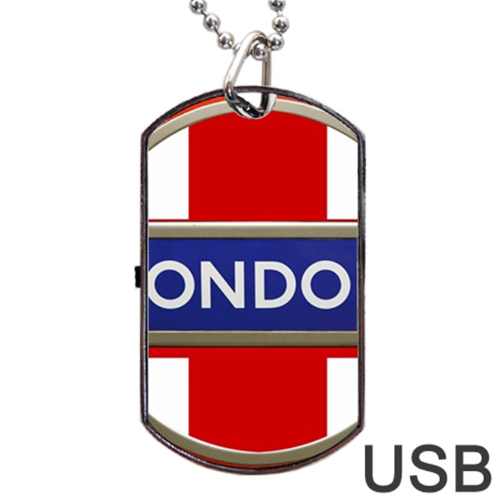 London England Dog Tag USB Flash (One Side)