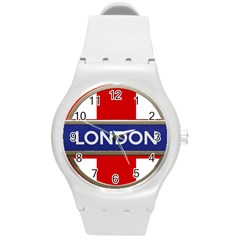 London England Round Plastic Sport Watch (m) by Celenk