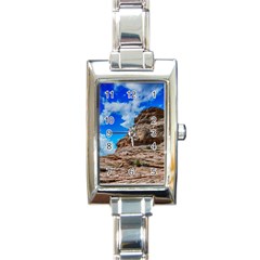 Mountain Canyon Landscape Nature Rectangle Italian Charm Watch by Celenk