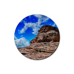 Mountain Canyon Landscape Nature Rubber Round Coaster (4 Pack)  by Celenk