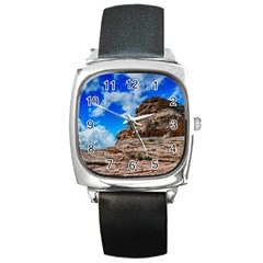 Mountain Canyon Landscape Nature Square Metal Watch by Celenk