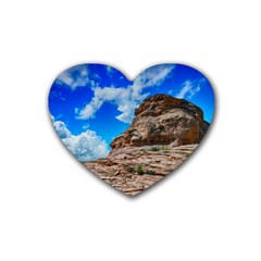 Mountain Canyon Landscape Nature Rubber Coaster (heart)  by Celenk