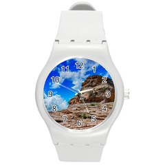 Mountain Canyon Landscape Nature Round Plastic Sport Watch (m) by Celenk