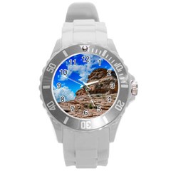 Mountain Canyon Landscape Nature Round Plastic Sport Watch (l) by Celenk