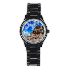 Mountain Canyon Landscape Nature Stainless Steel Round Watch by Celenk