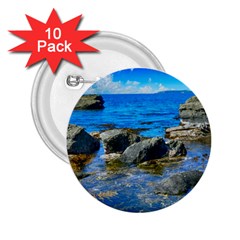 Shoreline Sea Coast Beach Ocean 2 25  Buttons (10 Pack)  by Celenk