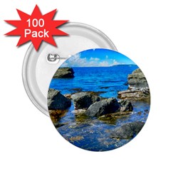 Shoreline Sea Coast Beach Ocean 2 25  Buttons (100 Pack)  by Celenk