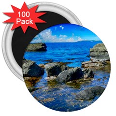 Shoreline Sea Coast Beach Ocean 3  Magnets (100 Pack) by Celenk