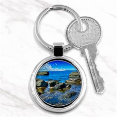 Shoreline Sea Coast Beach Ocean Key Chains (round)  by Celenk