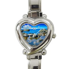 Shoreline Sea Coast Beach Ocean Heart Italian Charm Watch by Celenk