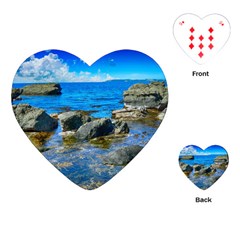 Shoreline Sea Coast Beach Ocean Playing Cards (heart)  by Celenk