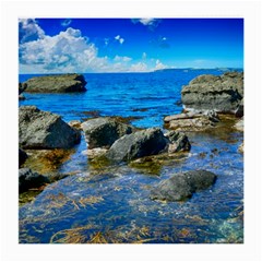 Shoreline Sea Coast Beach Ocean Medium Glasses Cloth (2-side) by Celenk