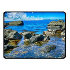 Shoreline Sea Coast Beach Ocean Fleece Blanket (small) by Celenk