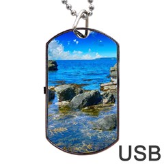 Shoreline Sea Coast Beach Ocean Dog Tag Usb Flash (one Side) by Celenk