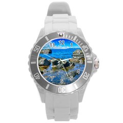 Shoreline Sea Coast Beach Ocean Round Plastic Sport Watch (l) by Celenk