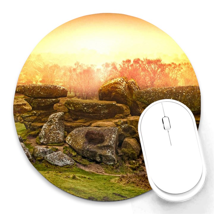 Rocks Outcrop Landscape Formation Round Mousepads