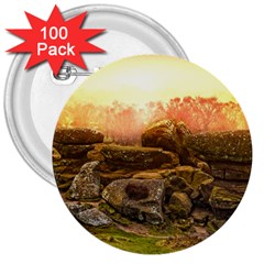 Rocks Outcrop Landscape Formation 3  Buttons (100 Pack) 