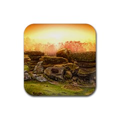 Rocks Outcrop Landscape Formation Rubber Coaster (square)  by Celenk