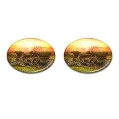 Rocks Outcrop Landscape Formation Cufflinks (oval) by Celenk